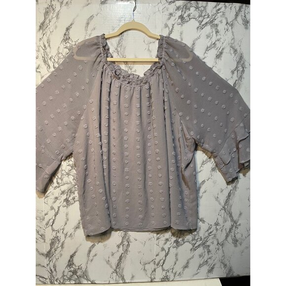 Cato Women's Light Purple Textured Blouse Size 22/24W - Picture 1 of 8